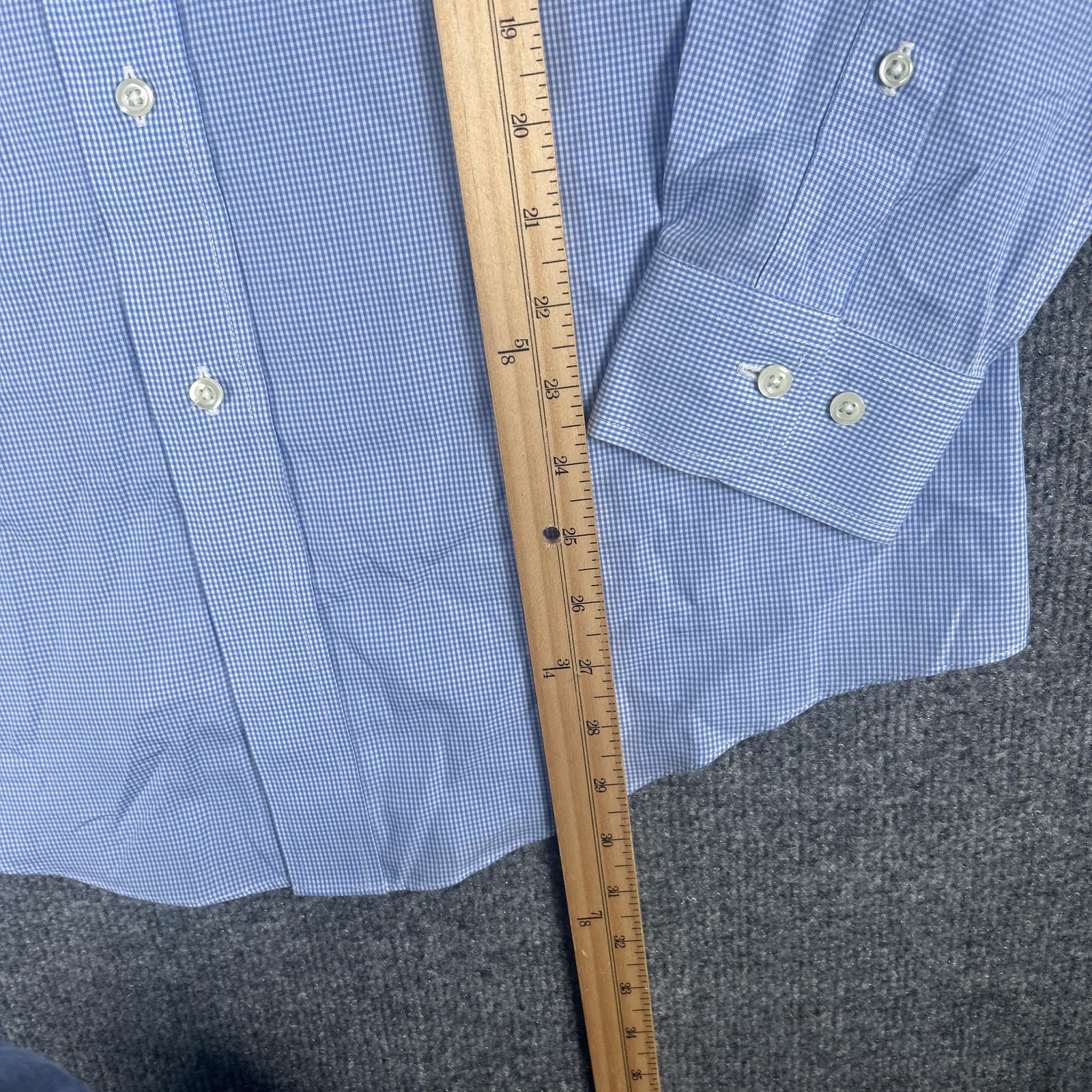 Brooks Brothers Mens 15 Blue Gingham Slim Fit Dress Shirt