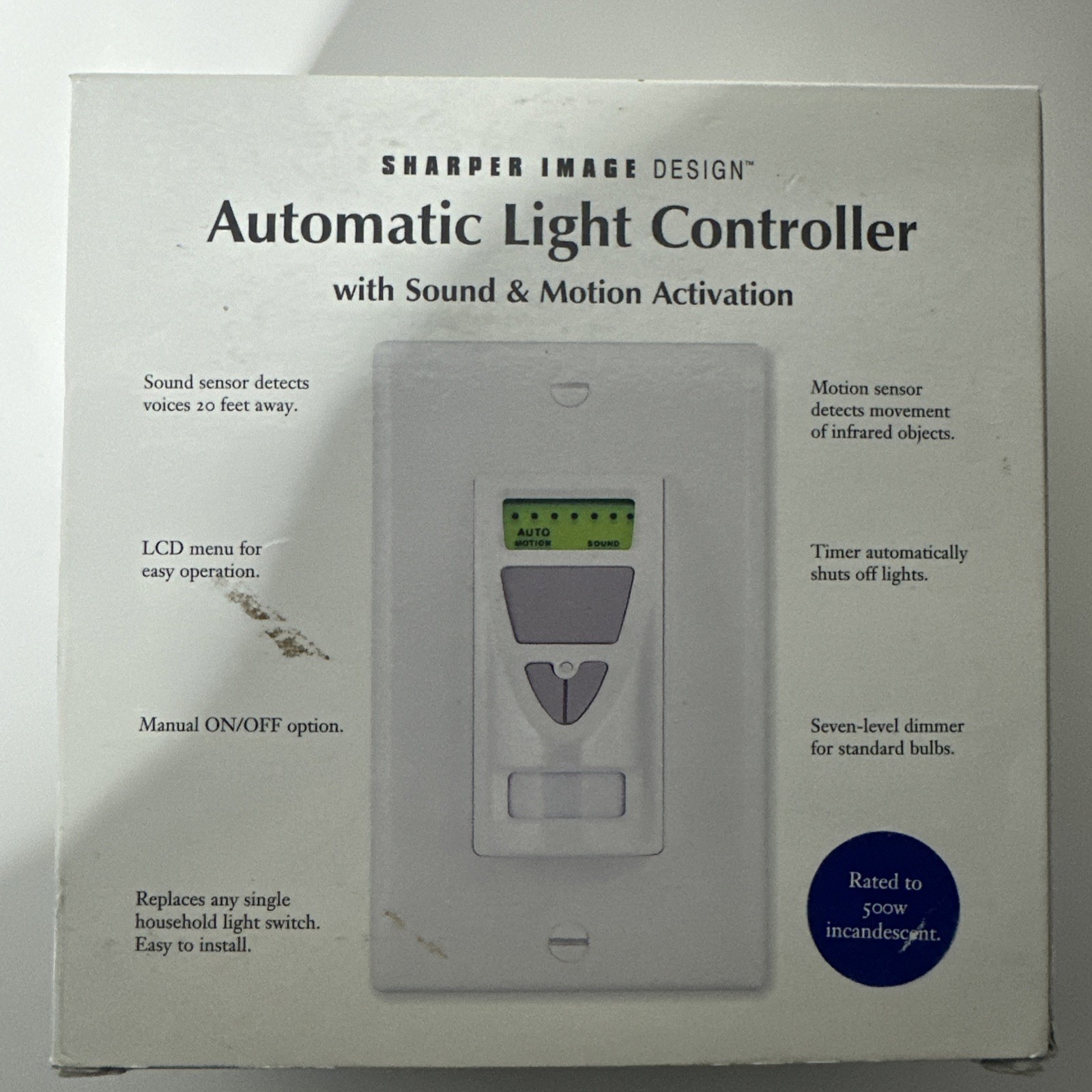 Sharper Image Automatic Light Controller with Motion With Sound Activation