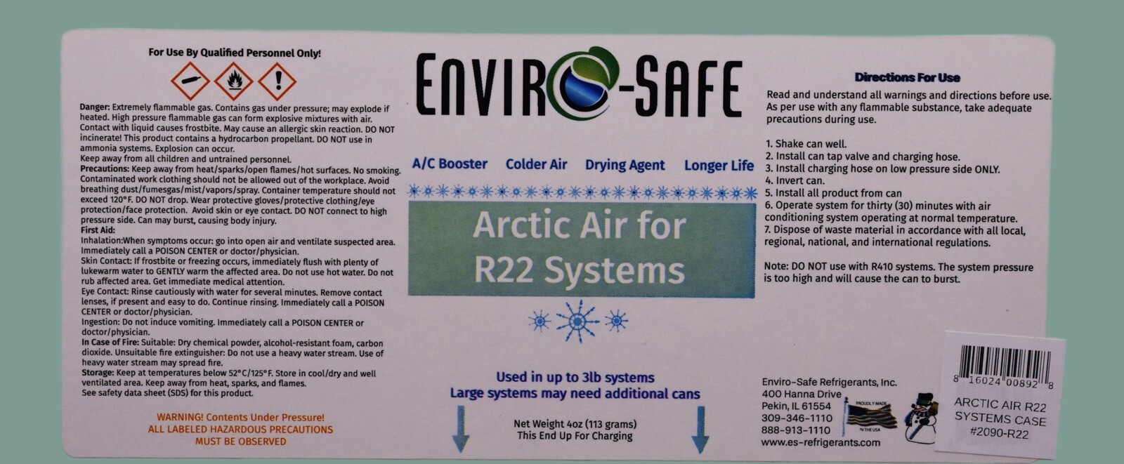 Arctic Air for R22 Systems | EnviroSafe AC Support | 12 can case