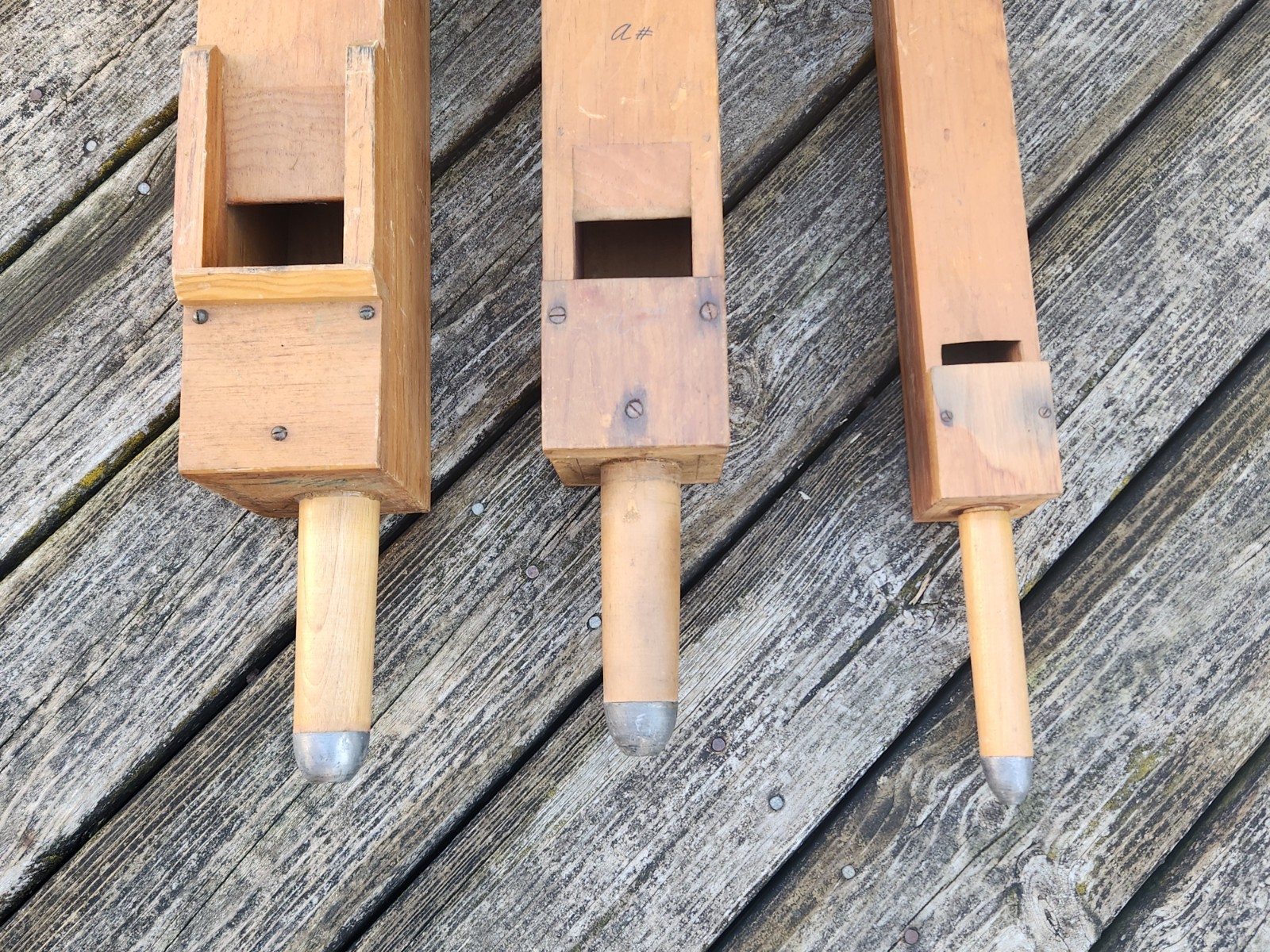 Pipe Organ Wood Flute Large Repurpose Decor Vintage Lot 3 Steampunk Church Prop