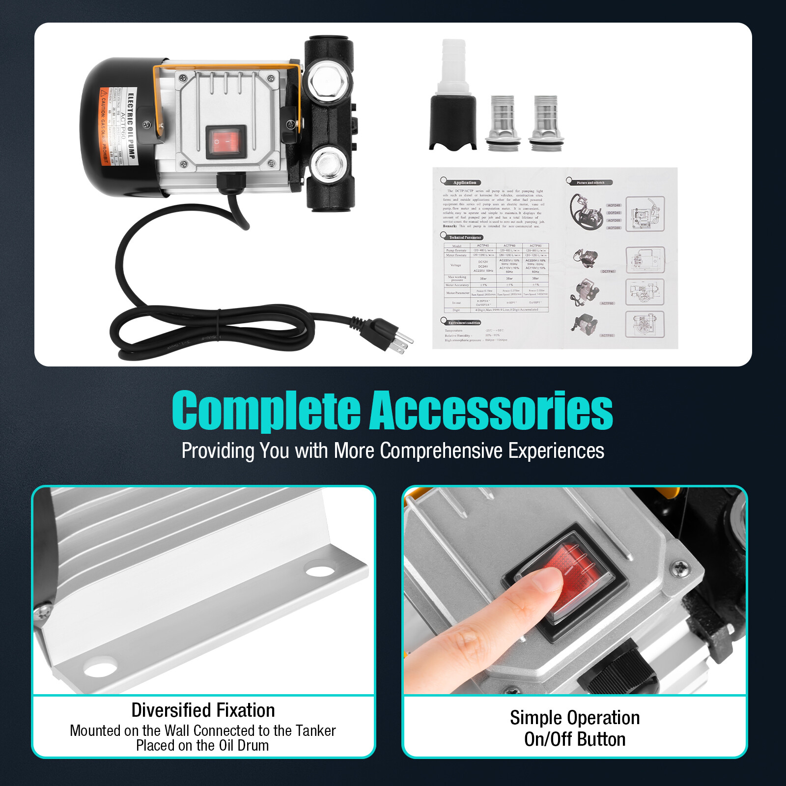 110V Motor Oil Fuel Fluid Extractor Electric Transfer Pump Self Priming