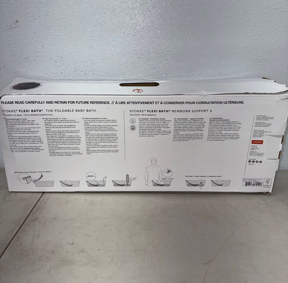 Stokke Flexi Bath V2 w Newborn Support Best for Infant and Toddler White