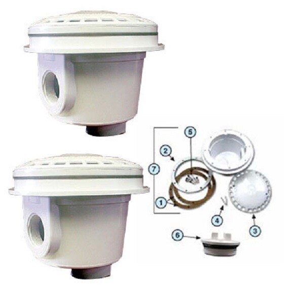 2 Pack - Dual Main Bottom Drain Kit For Above Ground Swimming Pools