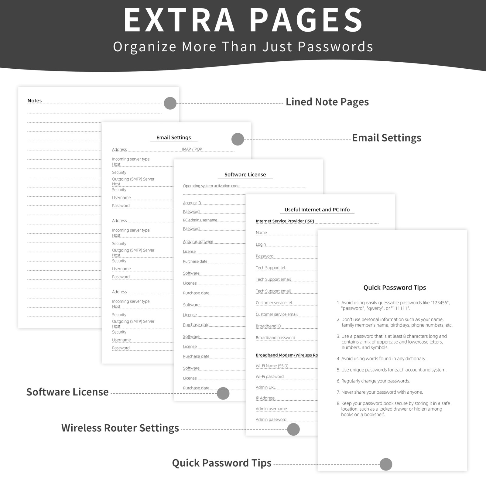 Password Book with Alphabetical Tabs, Password Keeper Book for Seniors, 5.8" ...