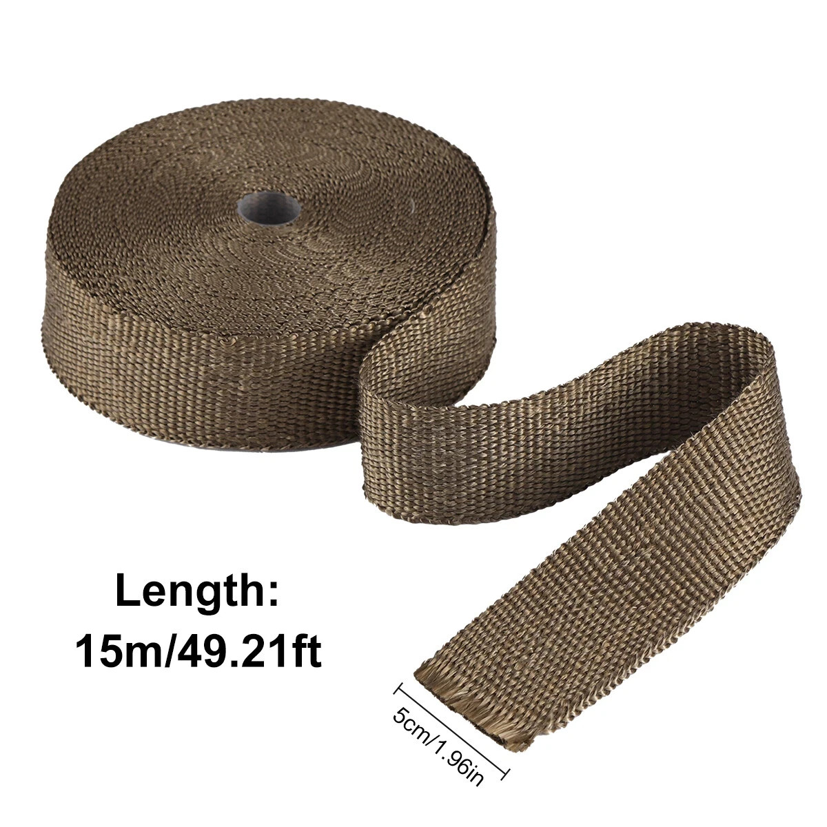 2" 50FT Titanium Exhaust Wrap Manifold Header Pipe Heat Wrap Tape w/ 10 Ties Kit