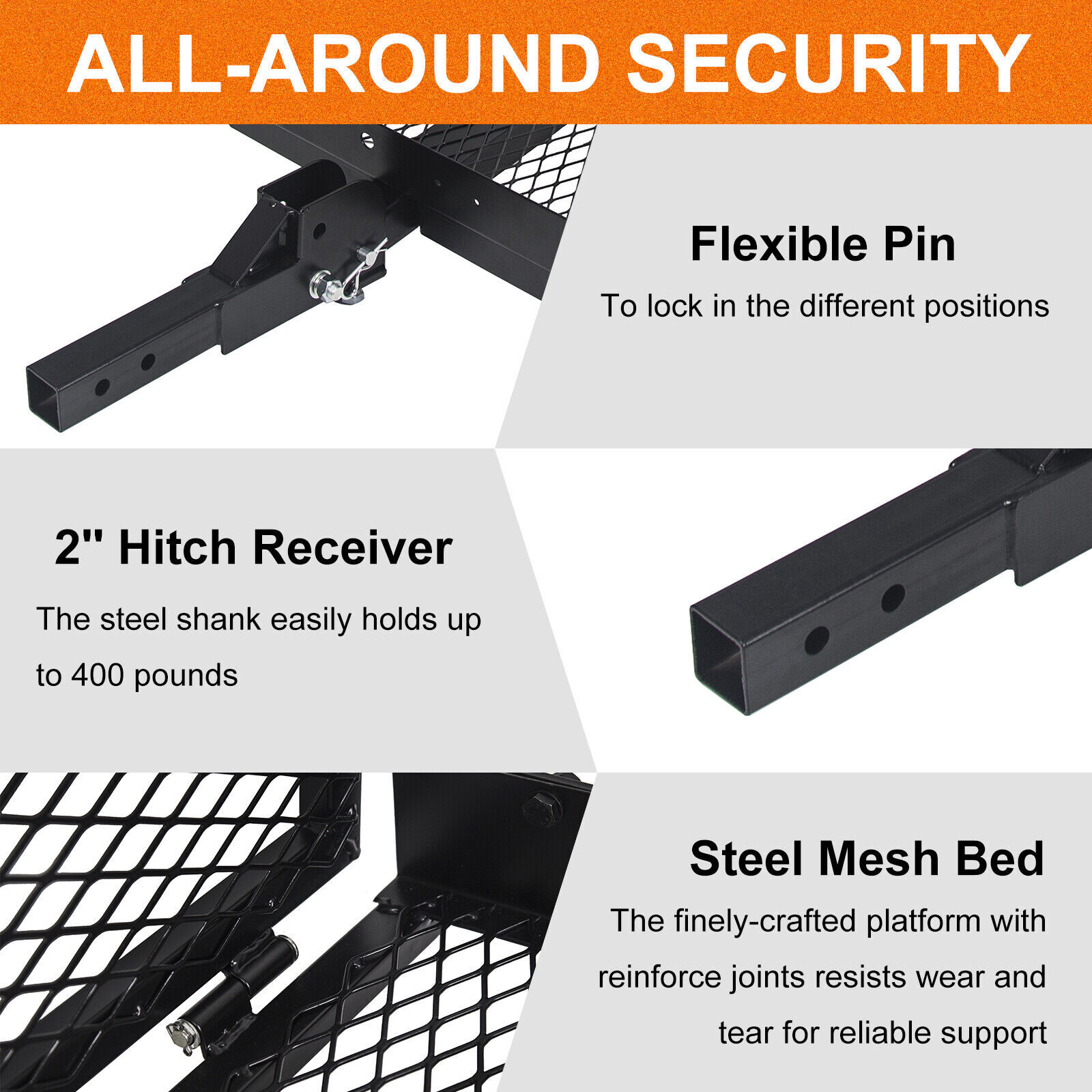 Foldable Electric-Wheelchair Hitch Carrier Mobility Scooter Loading Ramp