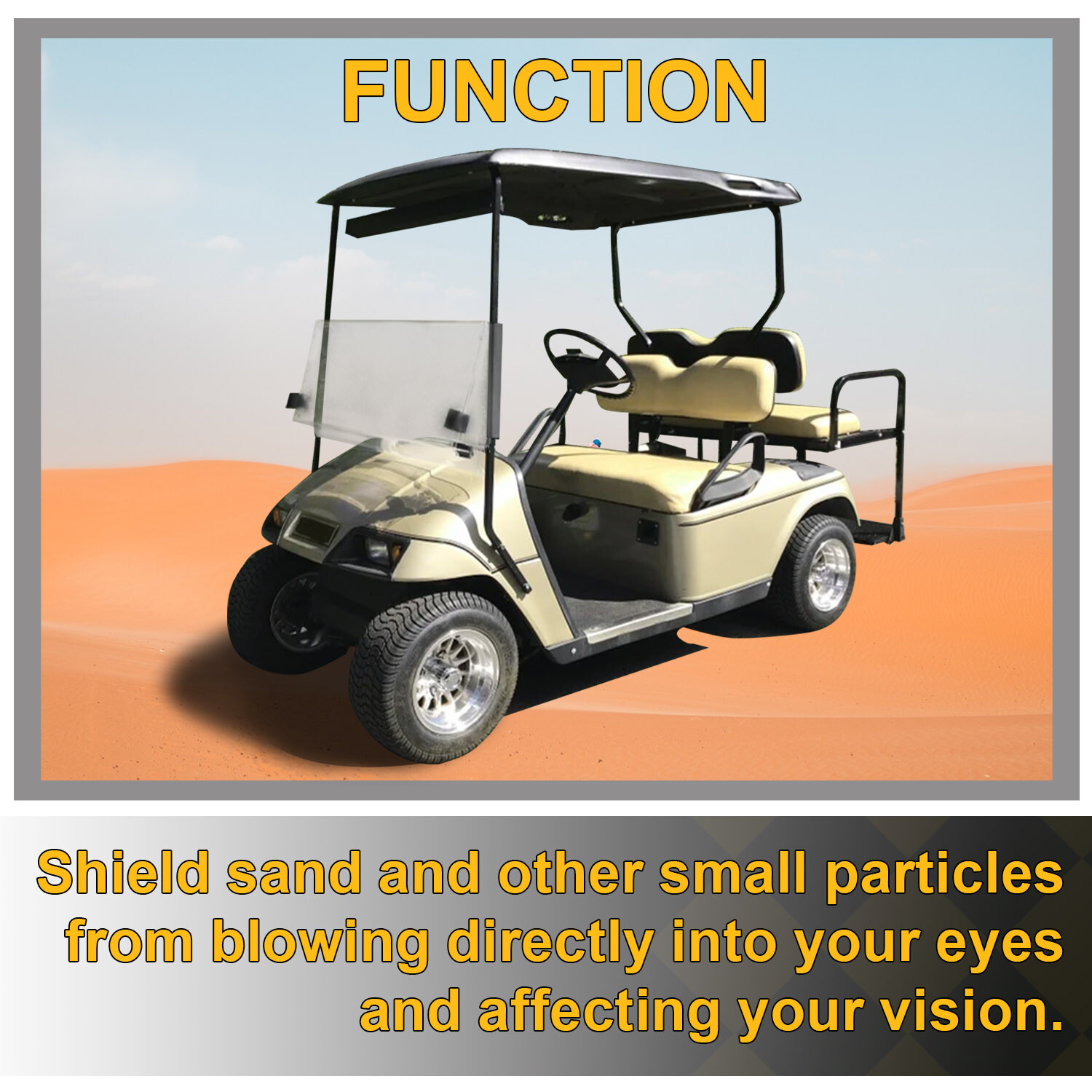 Clear Fold Down Golf Cart Windshield for EZGO Marathon 1986-1994.5