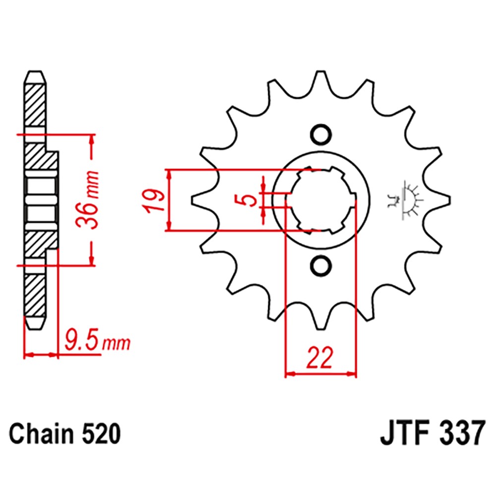 JT Sprockets 13 Tooth Front Sprocket 13T for Honda TRX250R FourTrax 1986-1989
