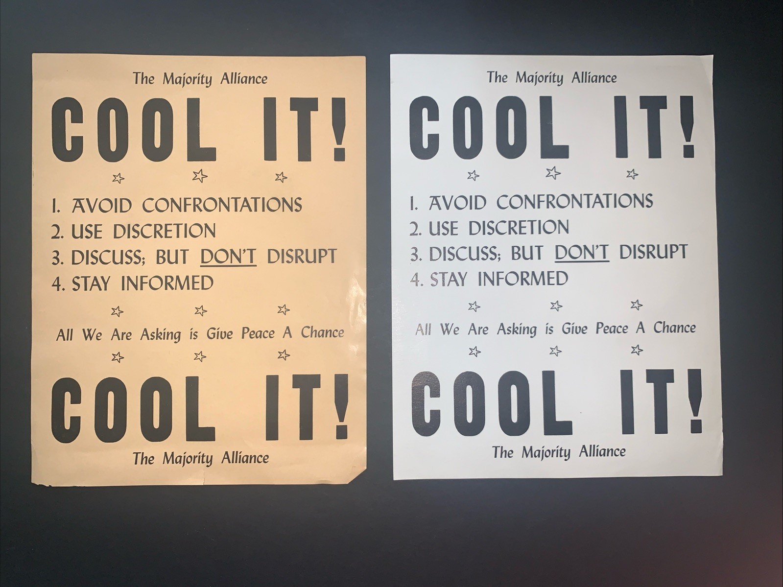 1970 Ohio State University "Cool It!" Flyer Vietnam War Majority Alliance