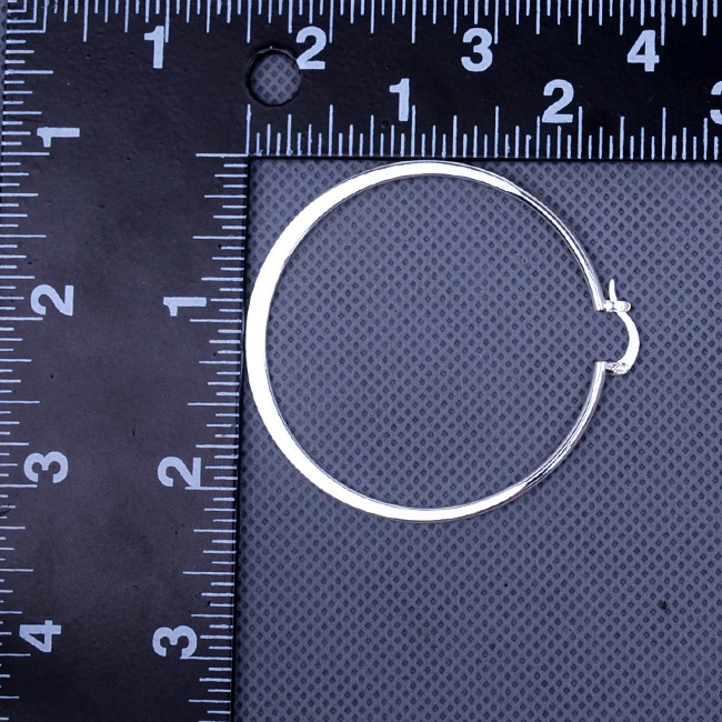 Classic Women's 925 Sterling Silver 55mm/2.1 inch X-Large Round Hoop Earrings H8