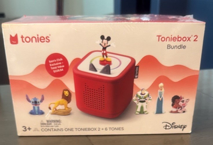 SEALED - Tonies Disney Toniebox 2 Bundle with 6 Tonies Sunset Red