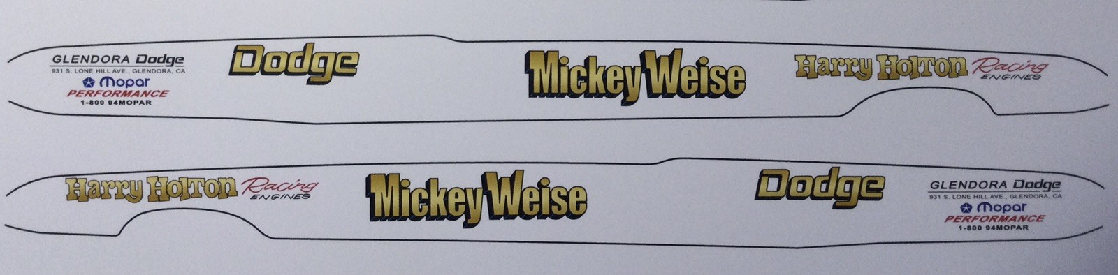 DECALS-Mickey Weise Hemi Dart, Beautiful, Decal skill required