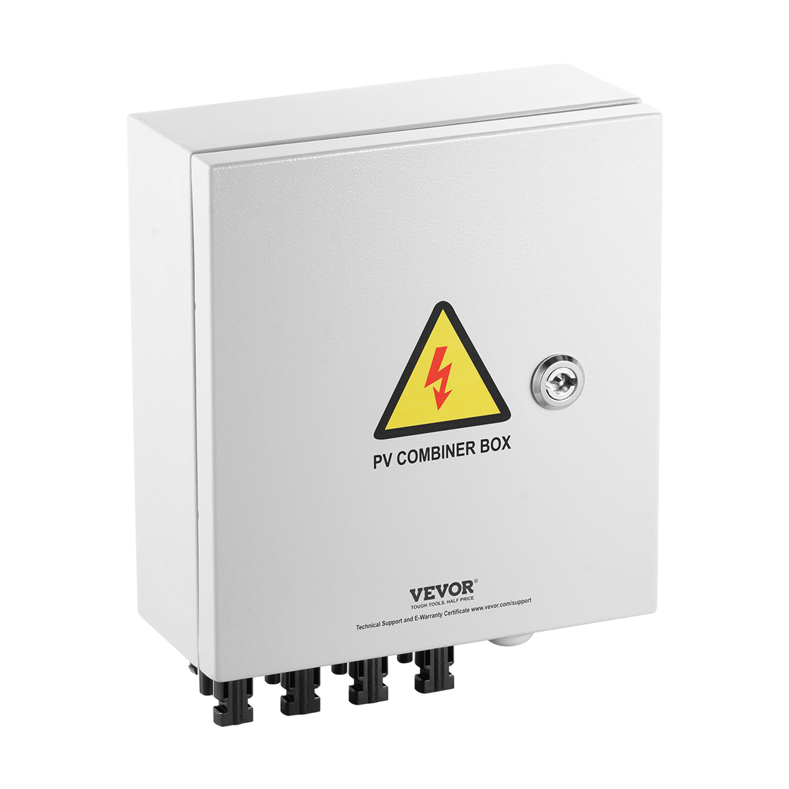 VEVOR Solar PV Combiner Box 4 String 15A for Solar Panel System Steel Case IP65