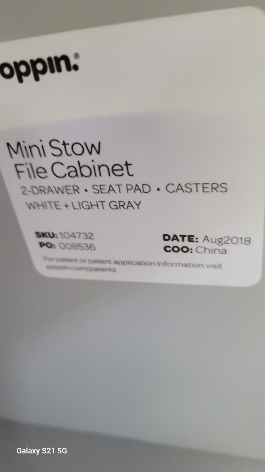 EXCELLENT White Mini Stow 2-Drawer File Cabinet, Rolling 104732 + KEYS