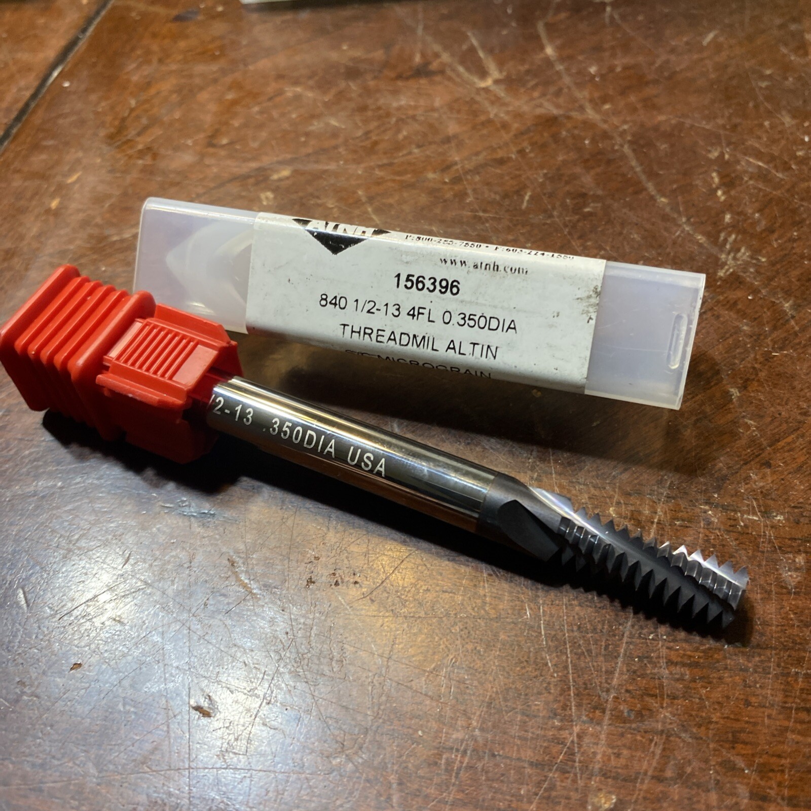 ATNH Solid Carbide Thread Mill 1/2-13 .350 Dia ALTiN USA (D6)