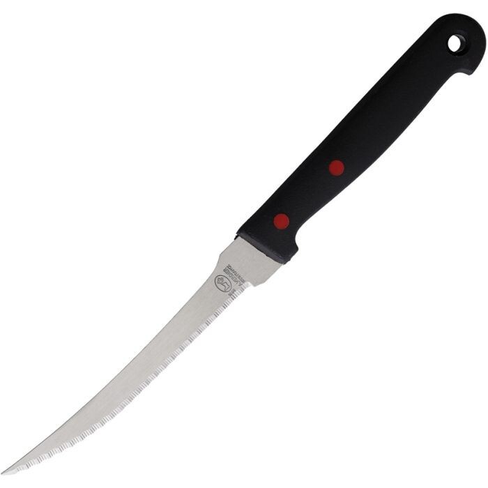 Andre Verdier Kitchen Tomato Knife 4.5" Serrated Stainless Blade Blak ABS Handle