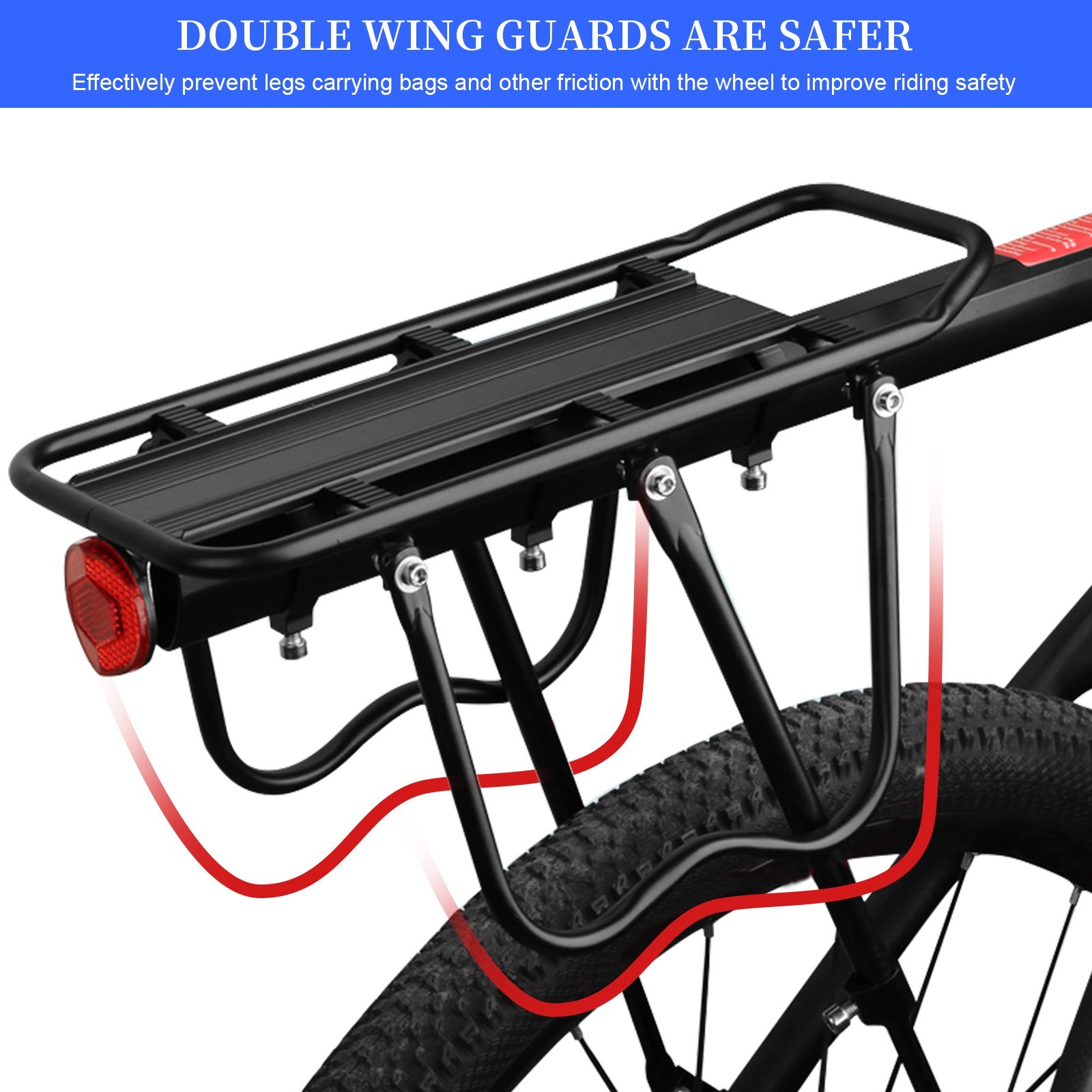 Adjustable Bike Cargo Rack With Fender Broad Cycling Pannier Bicycle Carrier