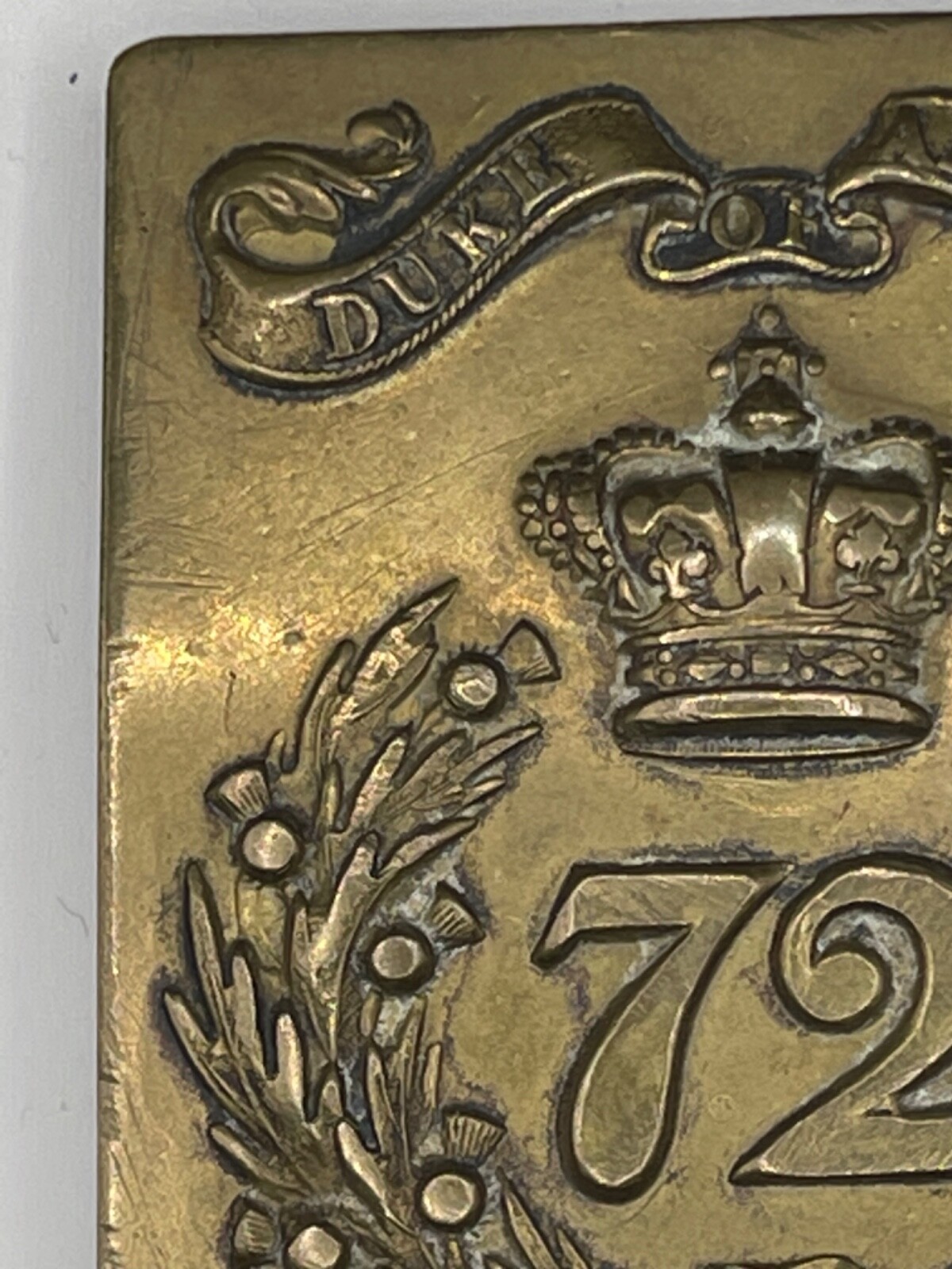 RARE ORIGINAL BRITISH VICTORIAN ERA 72nd DUKE ALBANY OWN HIGHLANDERS BELT PLATE