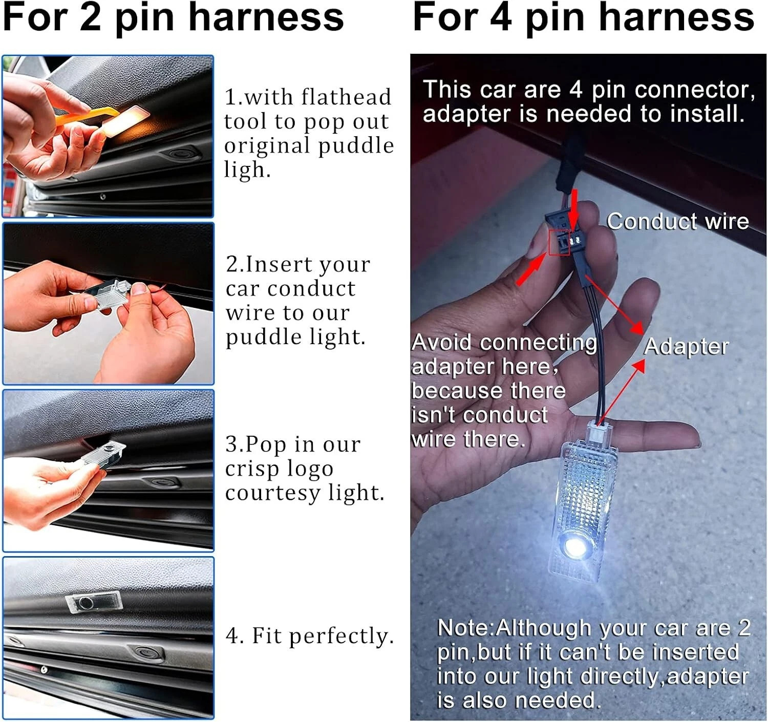 4PCS Car Door Light For BMW Welcome Projector Lights Compatible Most Series