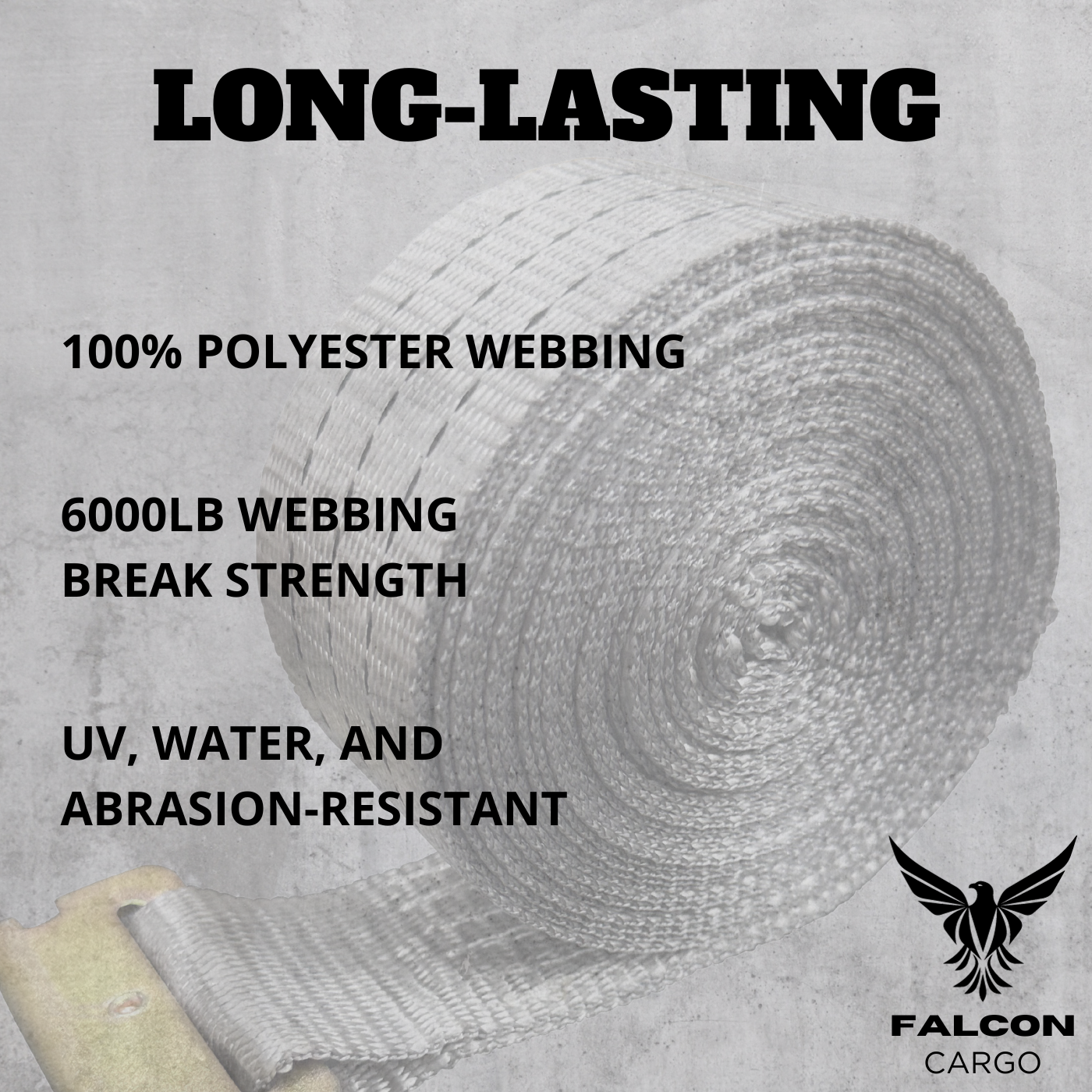 12PK Falcon Cargo 2" x 22' E-Track Ratchet Straps - 1460LB WLL - Heavy Duty