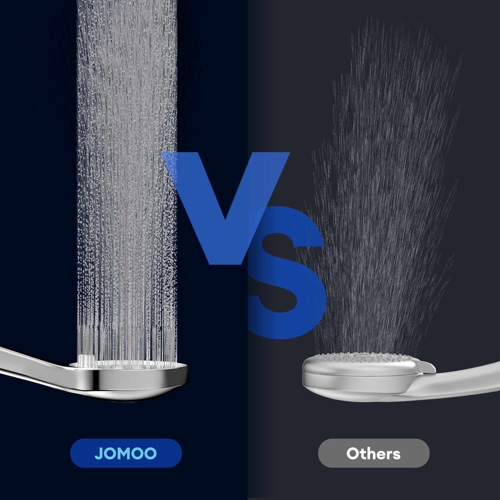 JOMOO High Pressure Handheld Shower Head,3 Modes, One-Button Descaling, 71" Hose