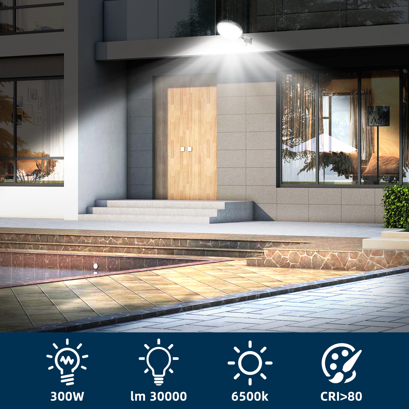 300W LED Barn Light Dusk to Dawn Lamp Outdoor Yard Street Flood Light waterproof