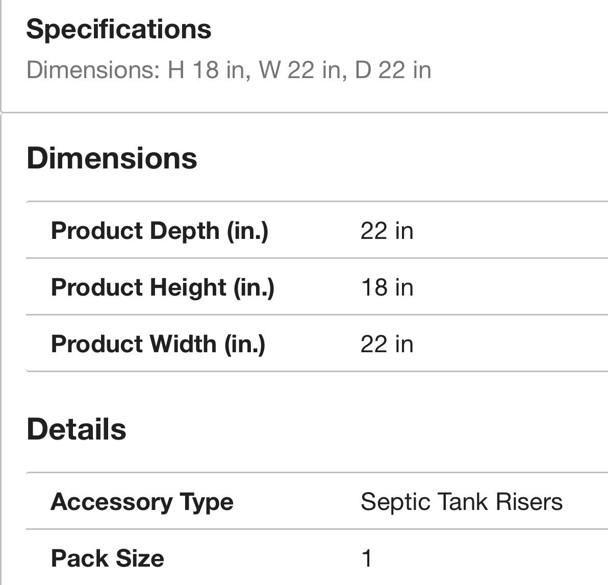 VPC 20 in. x 18 in. Tall Septic Tank Riser Combo