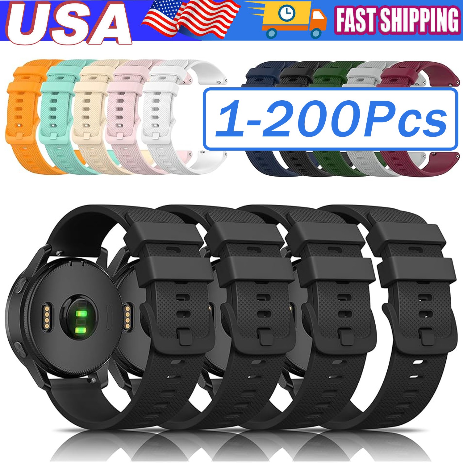 18/20mm Samsung Silicone Watch Band Divers Replacement Strap Quick Release Lot