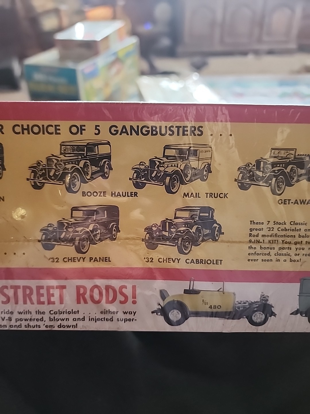 1960s ORIGINAL VINTAGE NOS, MIB.GANGBUSTERS 32 CHEVY CABRIOLET/PANEL TRUCK KIT