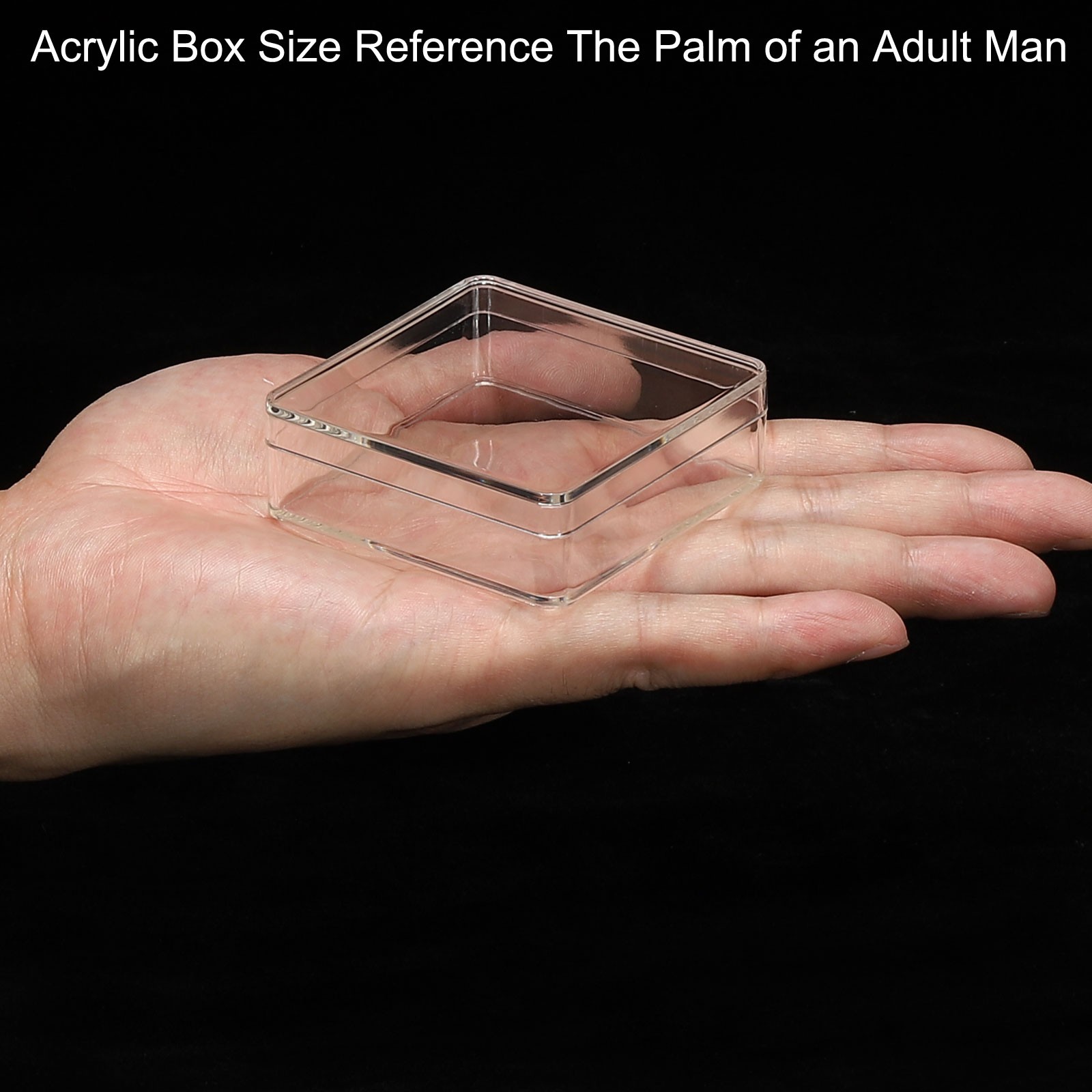 Acrylic Box with Lid 2.36"x2.36"x0.79",Clear Display Plastic Square Organizer