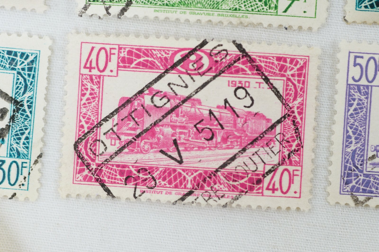 1949 Belgium Locomotive Stamps w/ Commemorative Electric Locomotive Q327