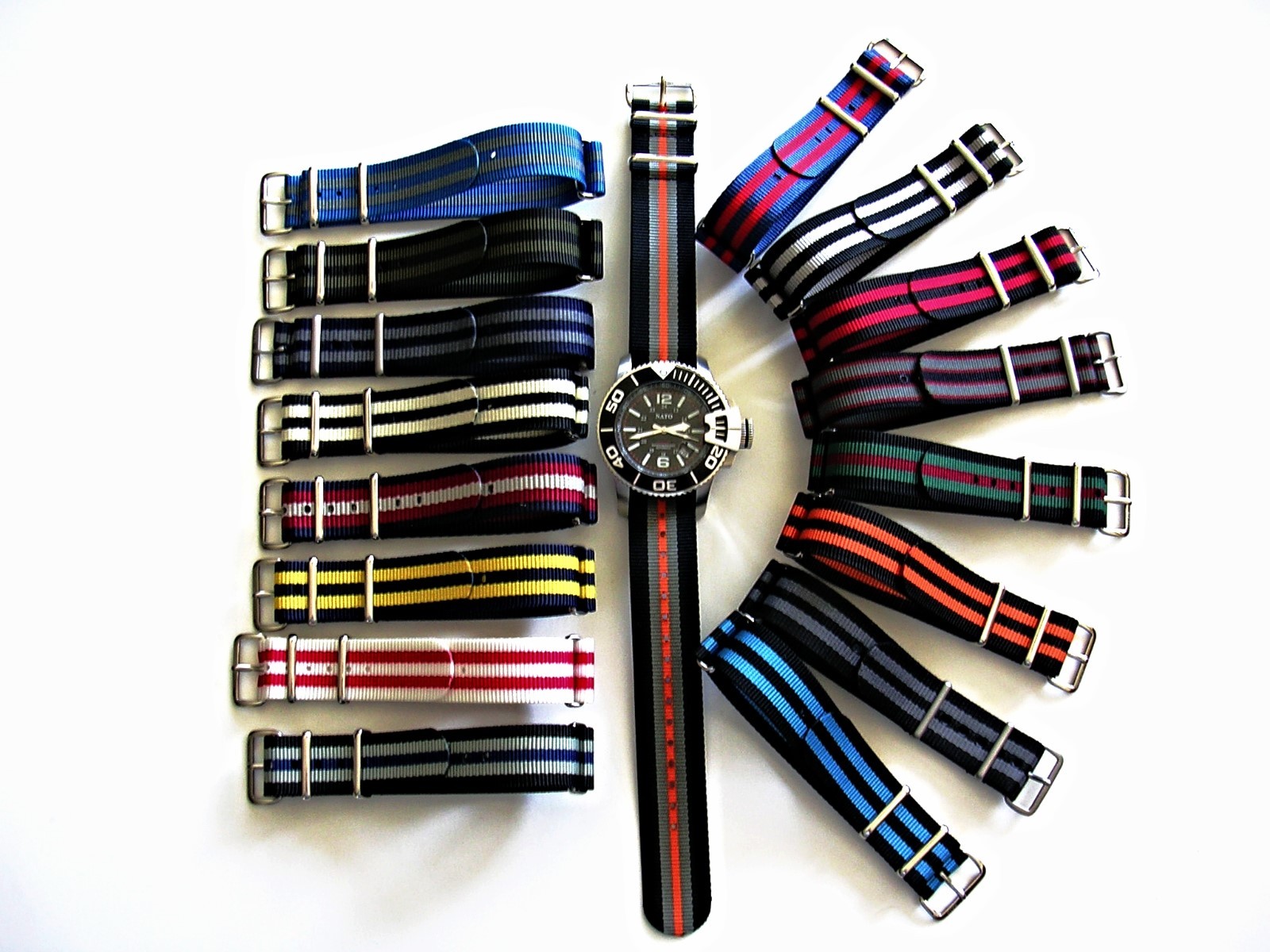 NATO ® watch strap band G10 nylon Military Diver RAF stitched bonded IW SUISSE