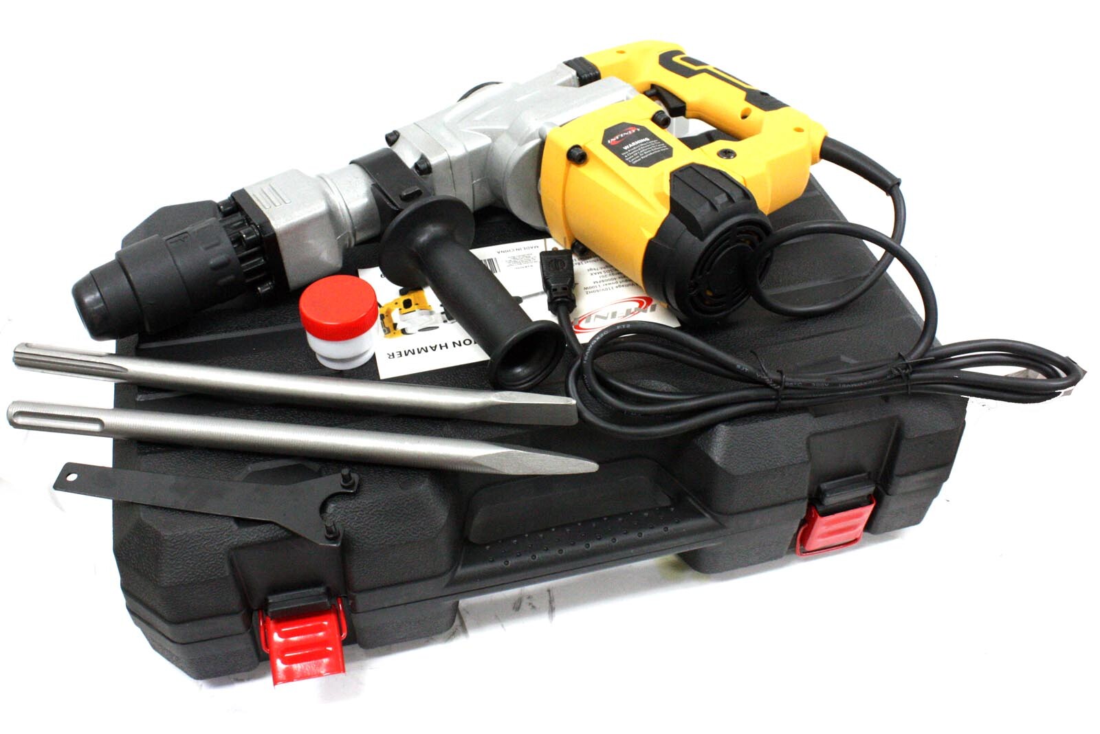 1300W SDS MAX ELECTRIC DEMOLITION HAMMER 4000 BPM 12A W/SDS-MAX SHOVEL & CHISELS
