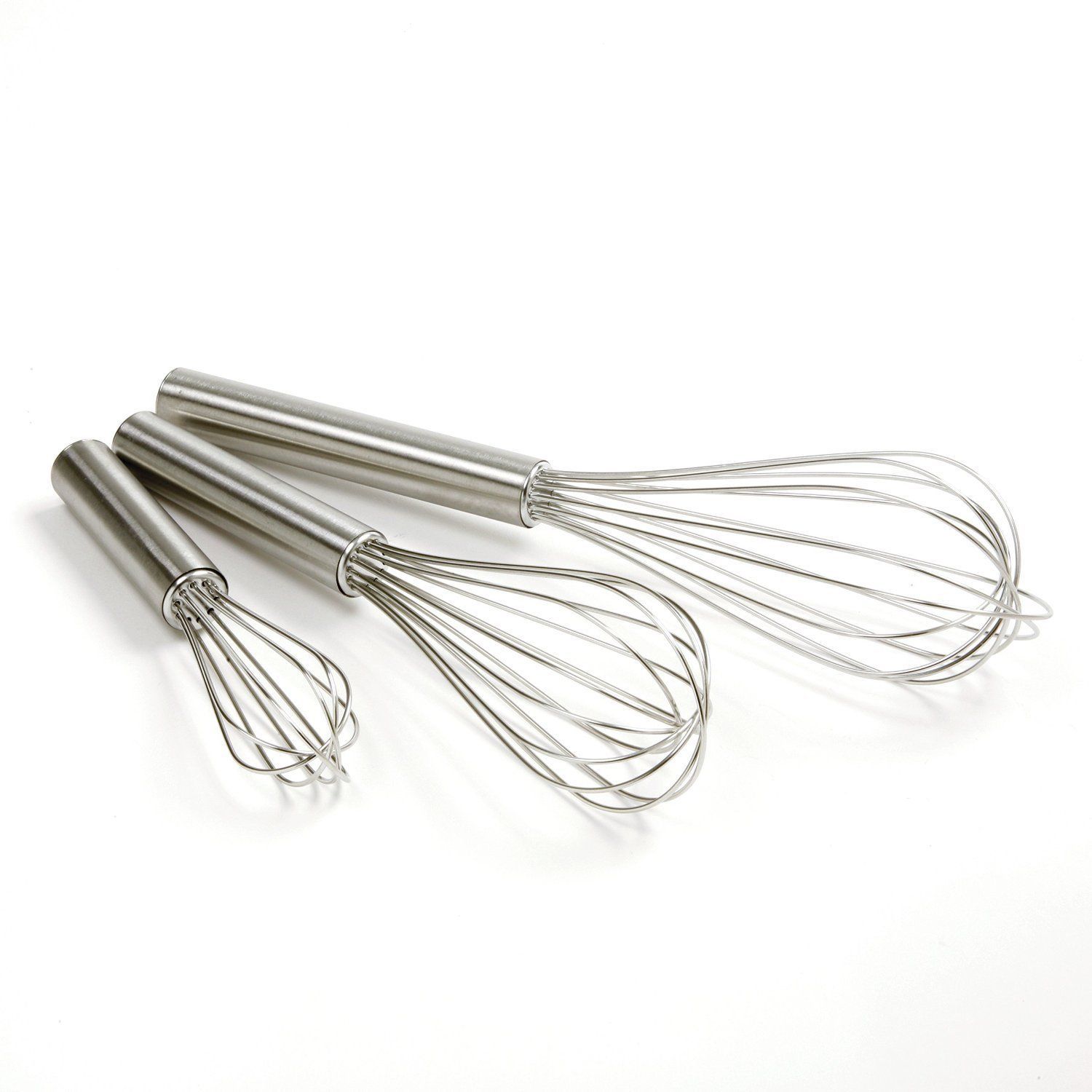 Set of 3 STAINLESS STEEL BALLOON WIRE WHISK SET WHIP MIX STIR BEAT 8/10/12 inch