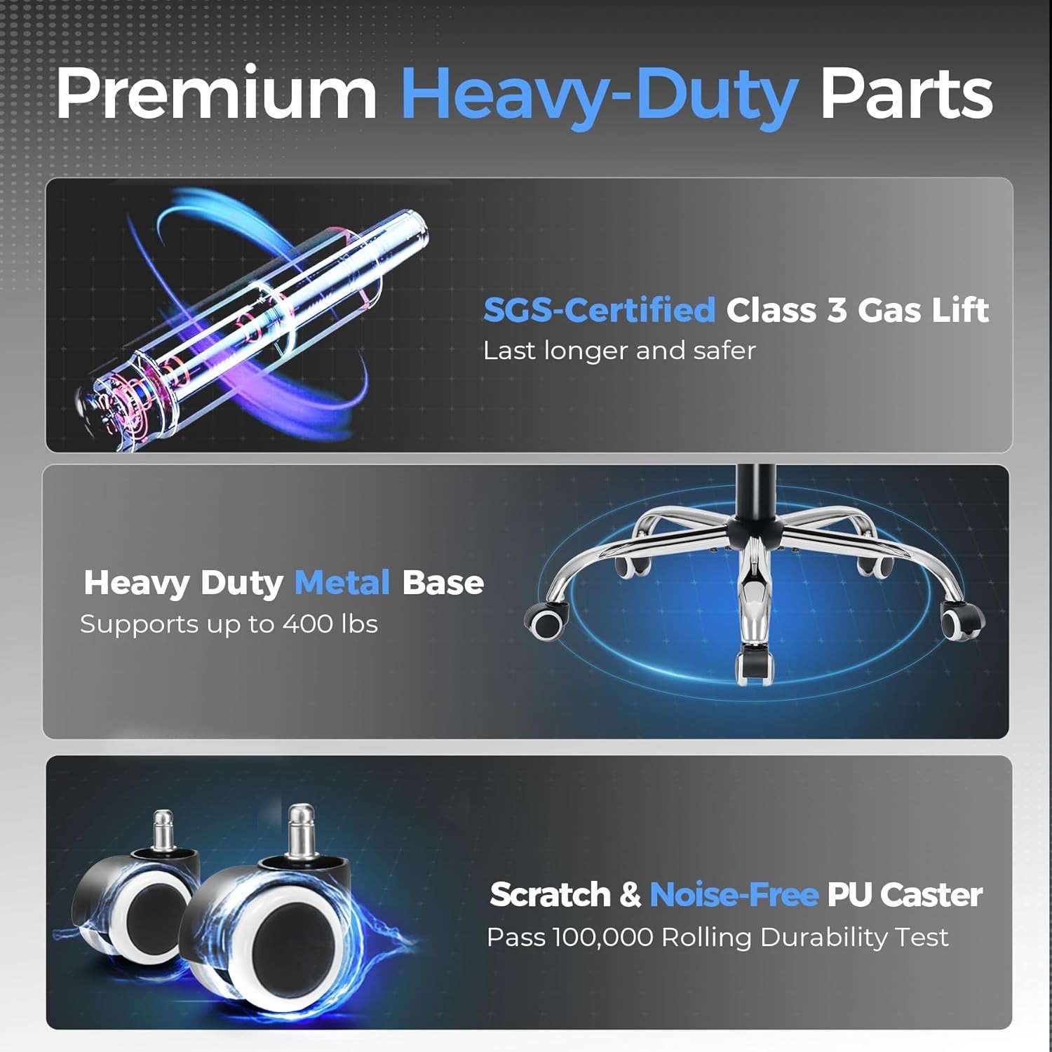 GTRACING Big and Tall Gaming Chair 400lbs Heavy Duty Office Chair with Footrest,