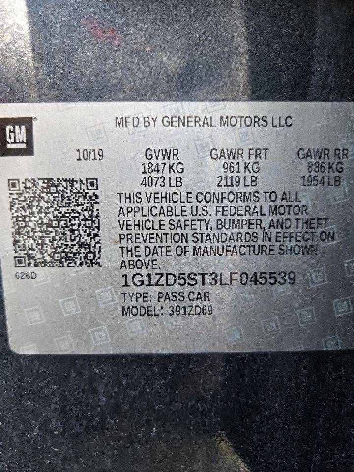 2019-2024 Chevy Malibu Front Dash Mounted Display