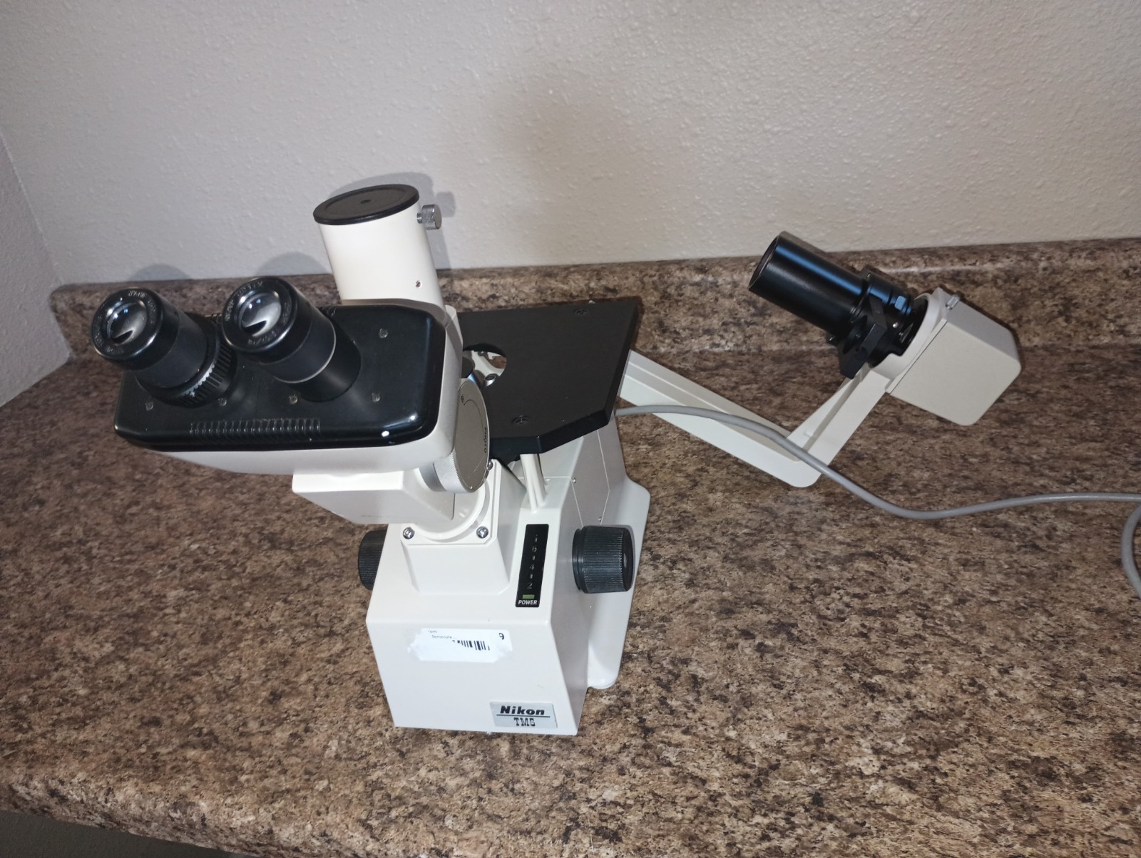 Nikon TMS-F Inverted Microscope, Working But Arm Snapped