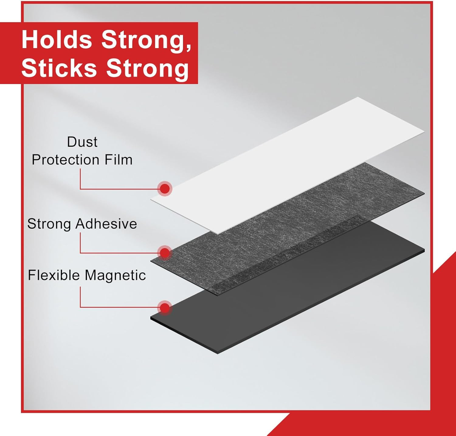 Magnetic Strips with Adhesive Backing,10 Pack Strong Self Sticky Back Magnet Tap