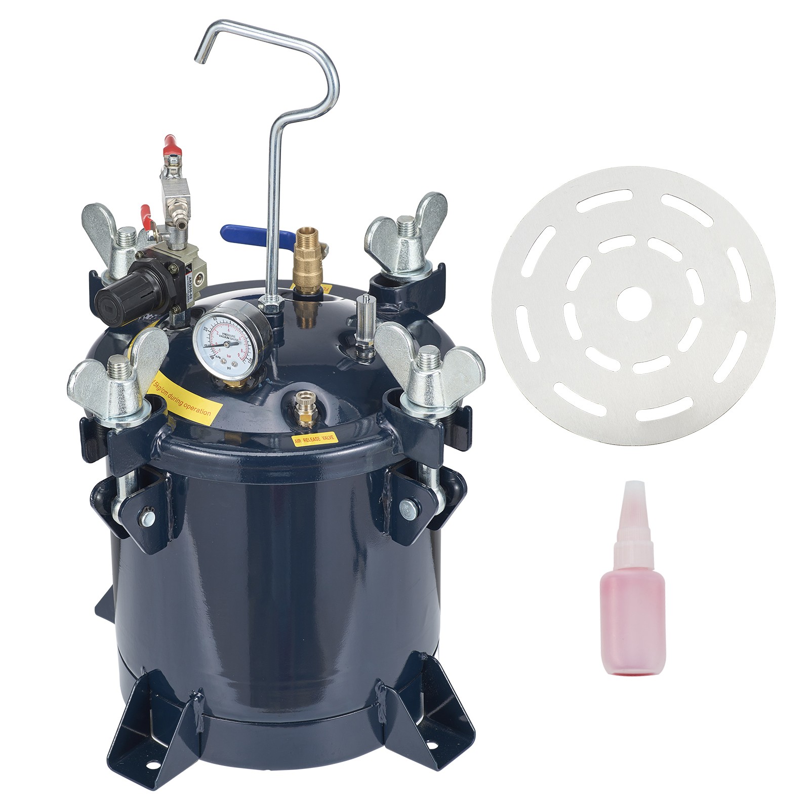 Spray Pressure Paint Pot Tank 10L / 2.5gal Resin Pressure Feed Paint Tank