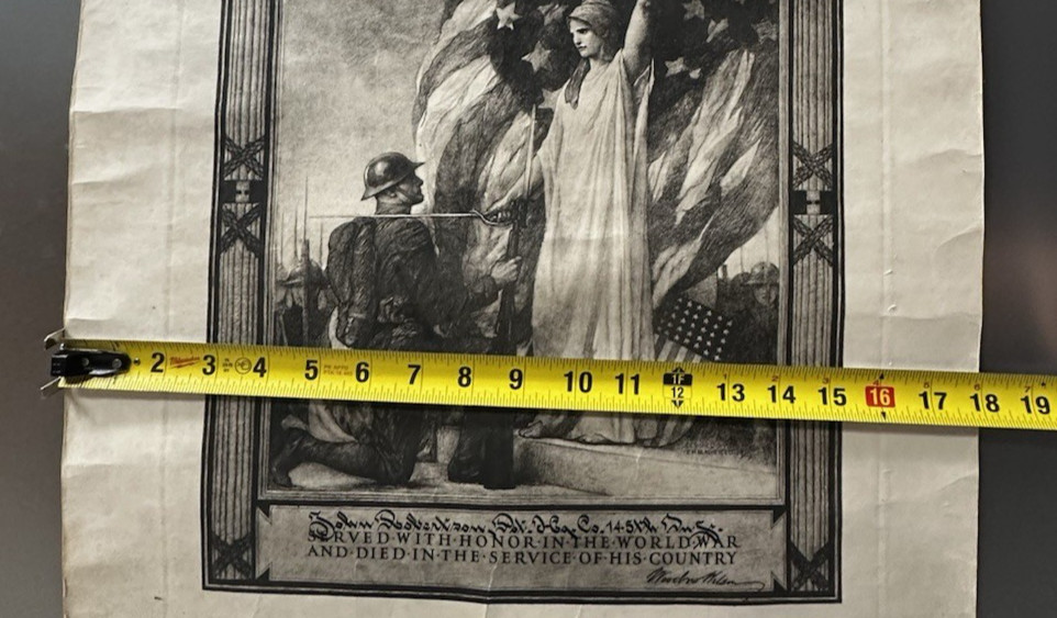 WWI KIA 6-Doc Set Pershing Hand Signed 145th Infantry Belgium 1918