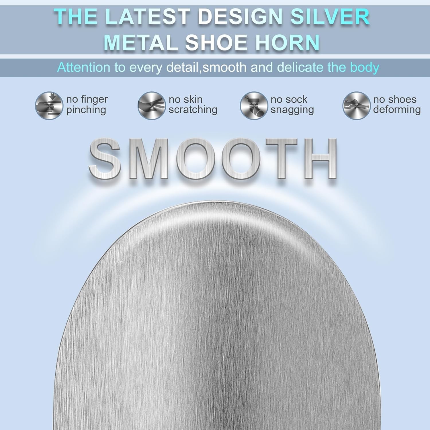 ZOMAKE Metal Shoe Horn, Small Travel Shoehorn for Men Women Kids,7.5'' 2 Pcs