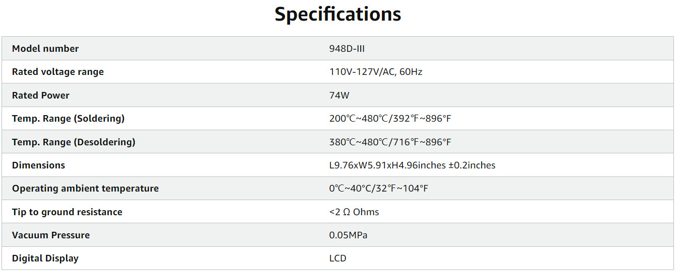 WEP 948D-III 110W Desoldering Station Soldering Iron Kit Suction Tin Gun Tool