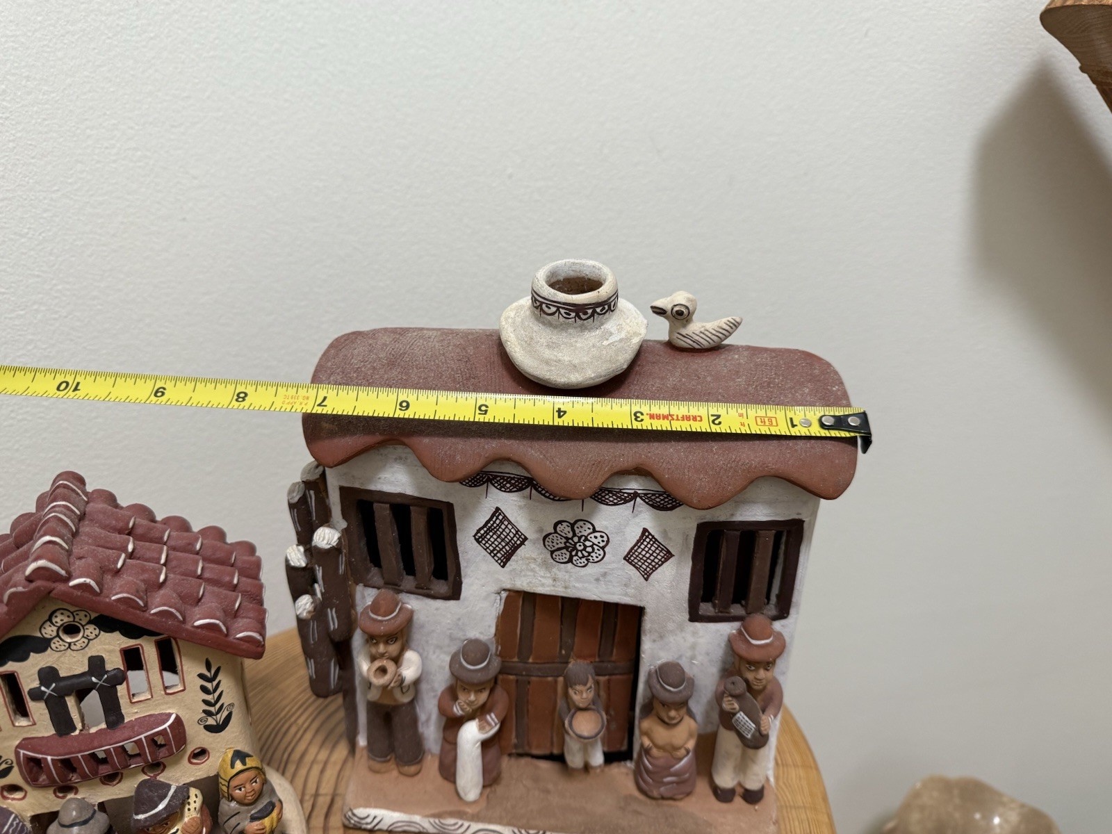 Set of 3 Large Handcrafted Peruvian Clay Pueblo Houses – Folk Art Village