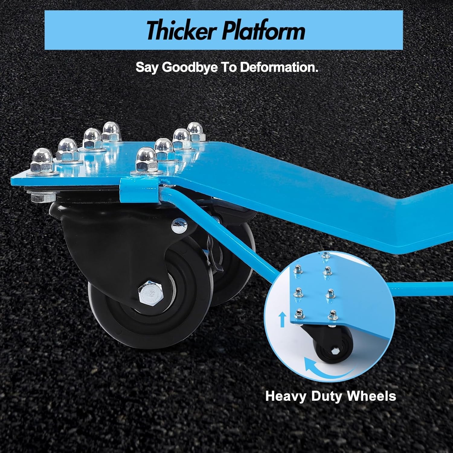 Car Dolly Set 8000 lbs Heavy Duty Manganese Steel Wheel Dollies with 360° Wheels