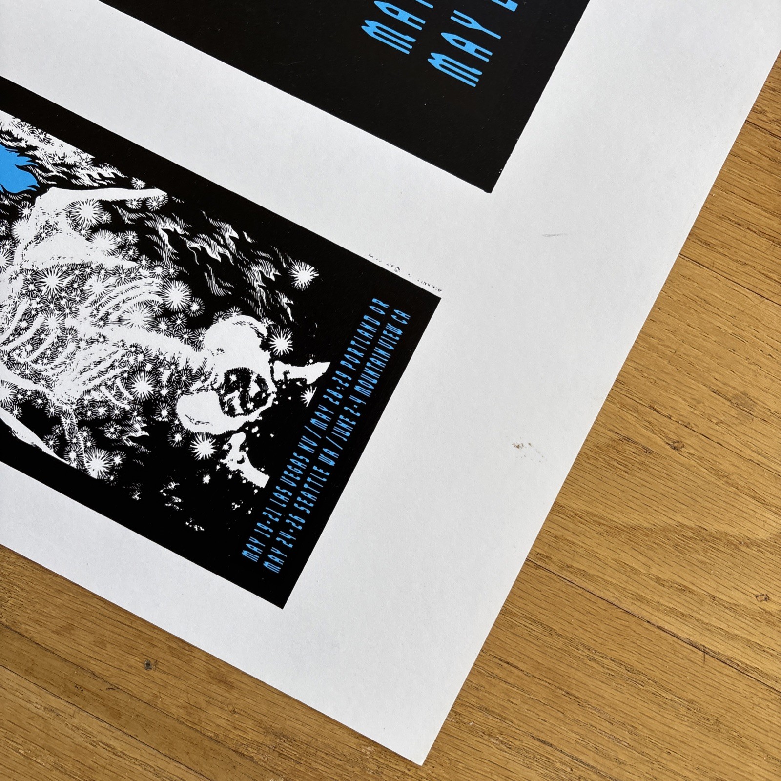 Grateful Dead 1995 Alton Kelley Uncut Variant 4 Venues