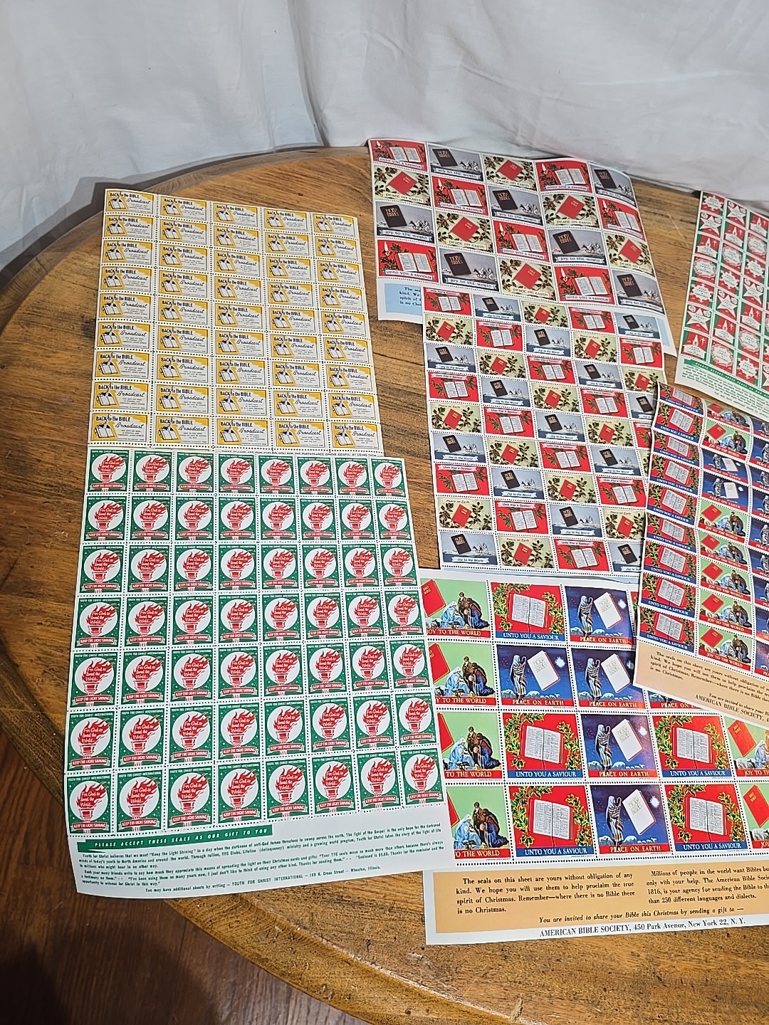 Vintage Religious SEAL STAMP Sheets lot