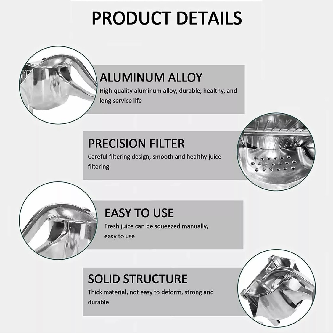 Heavy Duty Manual Fruit Juicer Press Lemon Squeezer Premium Extractor Hand