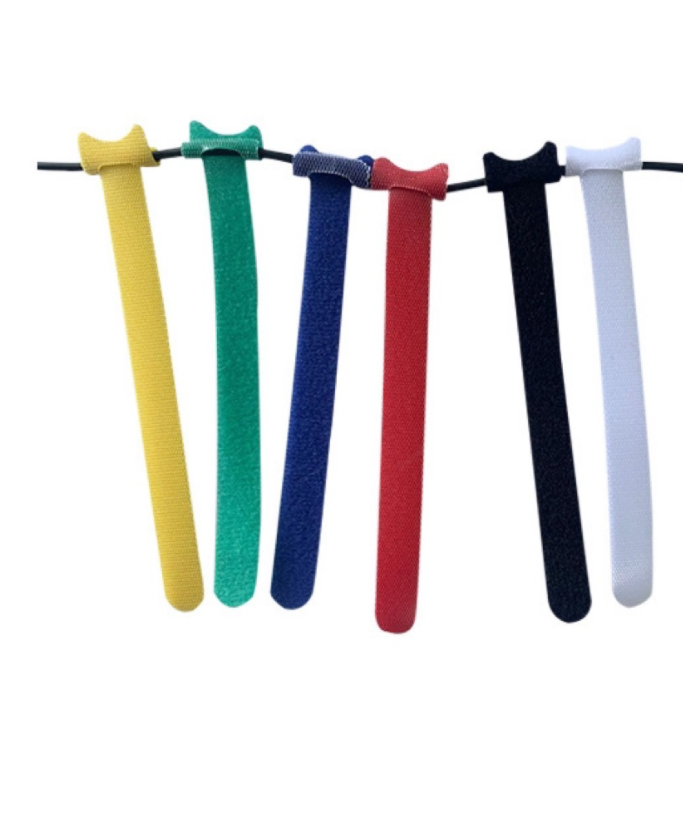 6- Color Microfiber Straps Hook Loop Reusable Fastening Cable Ties Wholesale