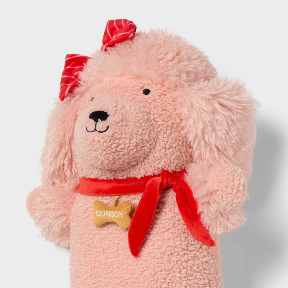 Poodle Kids' Long Weighted Plush Throw Pillow Peach - Pillowfort