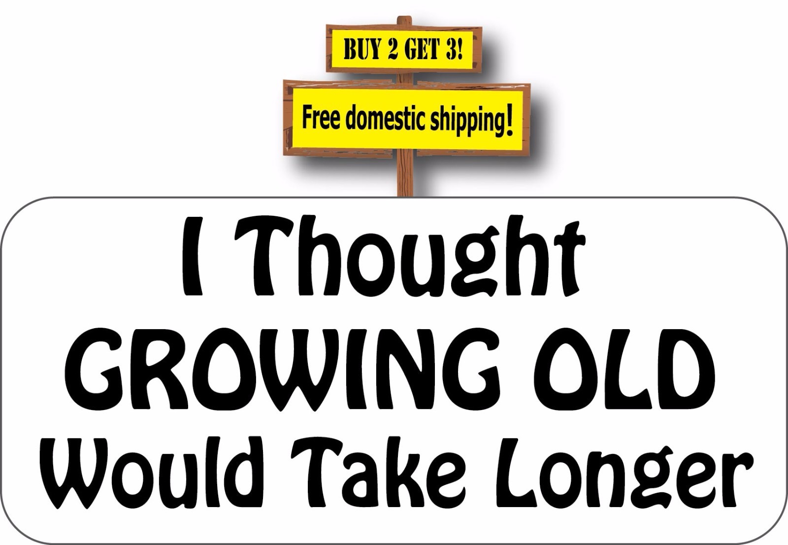 I Thought GROWING OLD Would Take Longer Decal Sticker p590